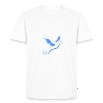 Colombe en vol - T-shirt Premium bio Homme - blanc - Devant - Nico (187cm)