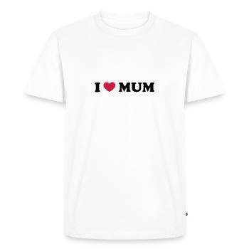I Love Mum - T-shirt Premium bio Homme - blanc - Devant - Nico (187cm)