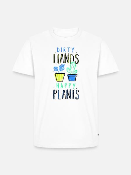 dirty hands happy plants - Men's Premium Organic T-Shirt - white