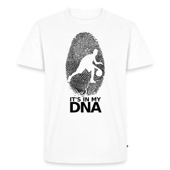 Joueur de basket-ball de basket-ball ADN d'empreintes digitales - T-shirt Premium bio Homme - blanc - Devant - Nico (187cm)