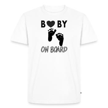 Bébé à l’board Bébé Ventre de bébé Proverbes de bébé - T-shirt Premium bio Homme - blanc - Devant - Nico (187cm)