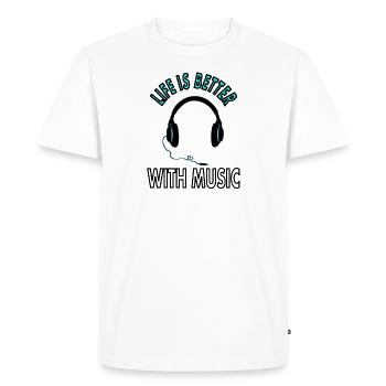 Musique avec écouteurs profiter de la musique rengaine cadeau - T-shirt Premium bio Homme - blanc - Devant - Nico (187cm)