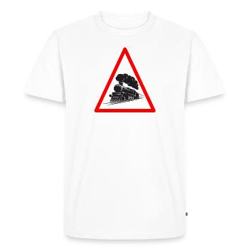 Attention locomotive locomotive de locomotive cadeau de locomotive - T-shirt Premium bio Homme - blanc - Devant - Nico (187cm)