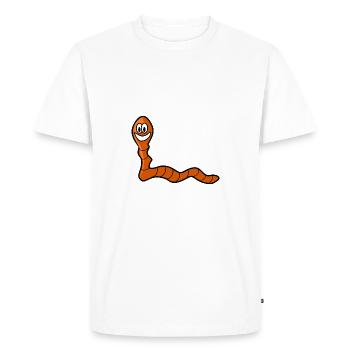 Zilk the Earthworm - Men's Premium Organic T-Shirt - white - Front - Nico (187cm)