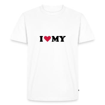 I love my - T-shirt Premium bio Homme - blanc - Devant - Nico (187cm)