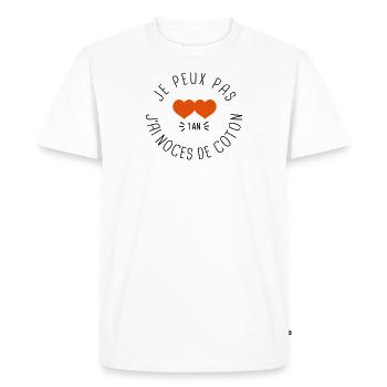Noces de coton - T-shirt Premium bio Homme - blanc - Devant - Nico (187cm)