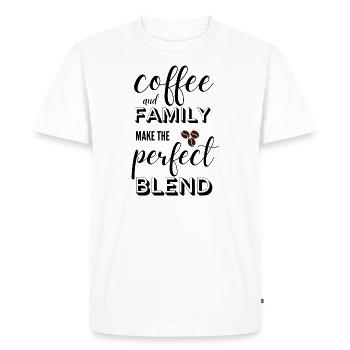coffee and family - T-shirt Premium bio Homme - blanc - Devant - Nico (187cm)