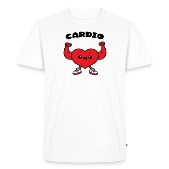 Drawing Cardio Humor Sport Chibi Heart - Men's Premium Organic T-Shirt - white - Front - Nico (187cm)