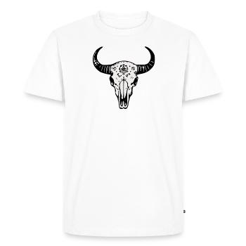 Crâne de buffle - T-shirt Premium bio Homme - blanc - Devant - Nico (187cm)