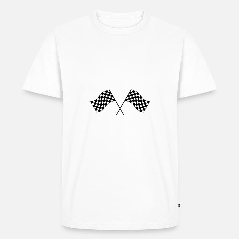 Drapeaux d'arrivée - T-shirt Premium bio Homme - blanc