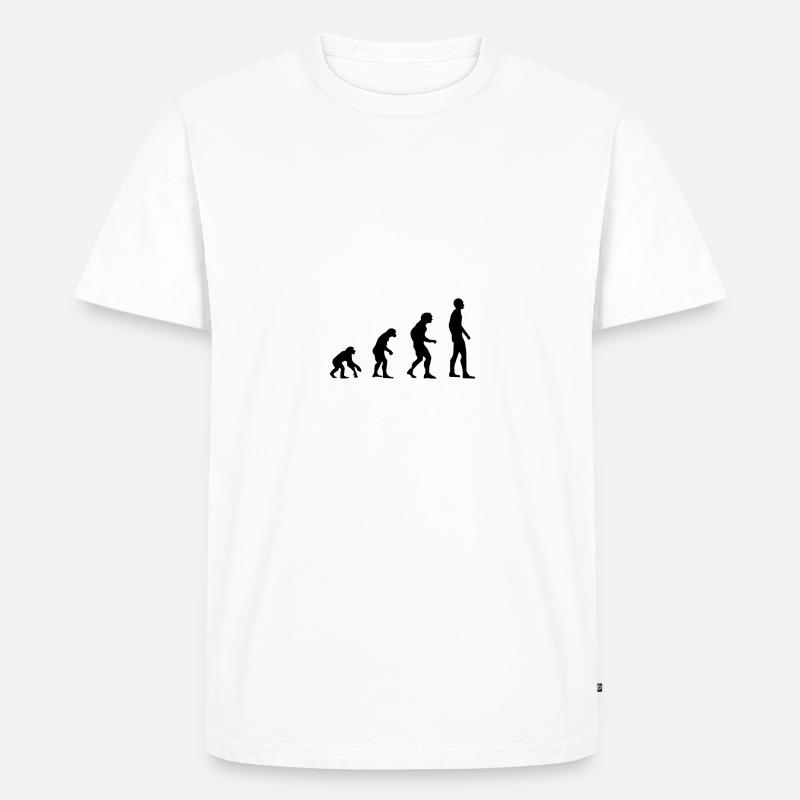 Evolution Mensch - Männer Premium Bio T-Shirt - Weiß