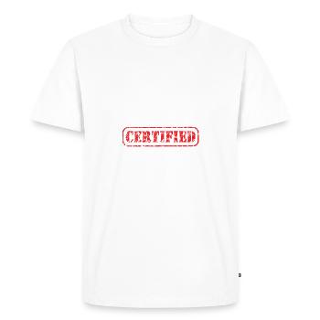 Certifié conforme - T-shirt Premium bio Homme - blanc - Devant - Nico (187cm)