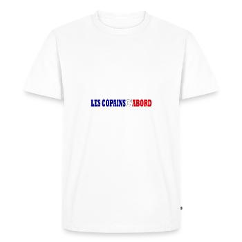 Les copains d'abord - T-shirt Premium bio Homme - blanc - Devant - Nico (187cm)