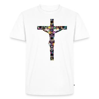 Jésus Crucifixion Religion chrétienne - T-shirt Premium bio Homme - blanc - Devant - Nico (187cm)