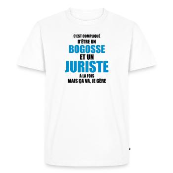 compliqué d'être un bogosse et un juriste - T-shirt Premium bio Homme - blanc - Devant - Nico (187cm)