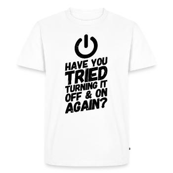Admin Administrator Computer Science Computer - Men's Premium Organic T-Shirt - white - Front - Nico (187cm)