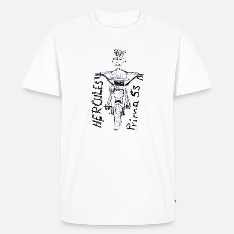 Mofa Hercules Prima 5S - Männer Premium Bio T-Shirt - Weiß