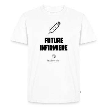 Future infirmière - T-shirt Premium bio Homme - blanc - Devant - Nico (187cm)