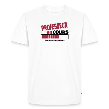 professeur en cours - T-shirt Premium bio Homme - blanc - Devant - Nico (187cm)