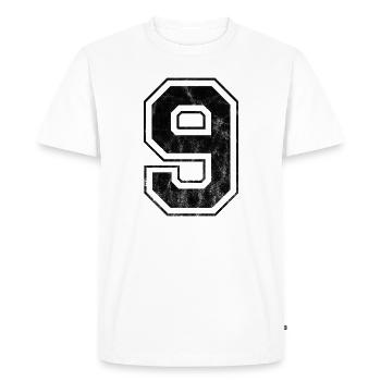 Numéro 9 - T-shirt Premium bio Homme - blanc - Devant - Nico (187cm)