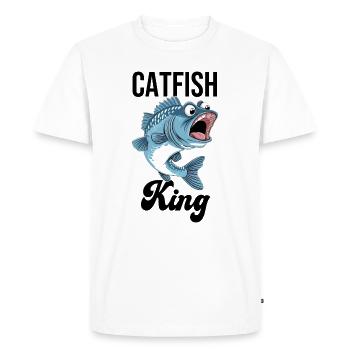 Roi du poisson-chat - T-shirt Premium bio Homme - blanc - Devant - Nico (187cm)