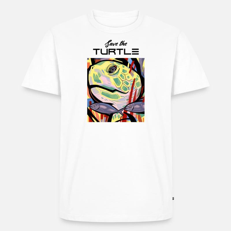 Turtle art work design - Männer Premium Bio T-Shirt - Weiß