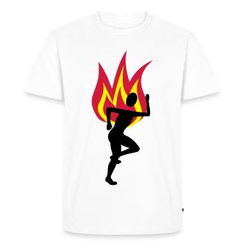 Jogger feu flamme - T-shirt Premium bio Homme - blanc - Devant - Nico (187cm)