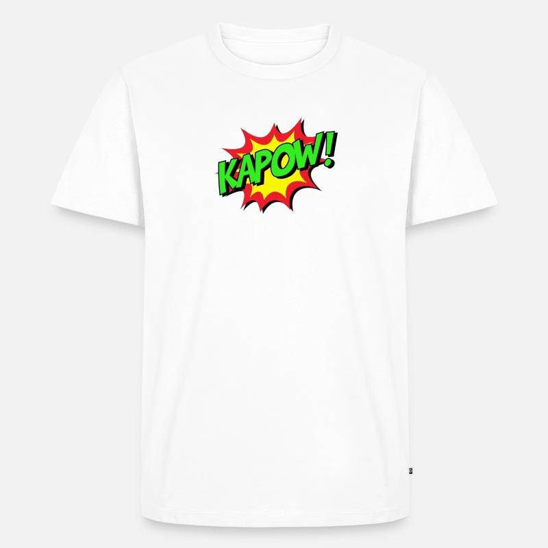 KAPOW Comic Explosion - Männer Premium Bio T-Shirt - Weiß
