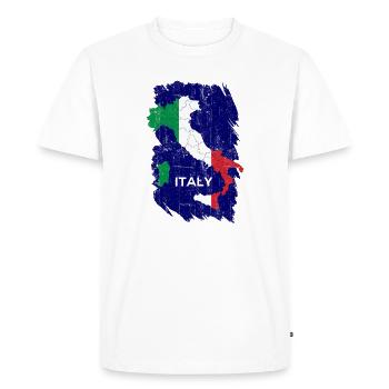 Carte du drapeau italien - T-shirt Premium bio Homme - blanc - Devant - Nico (187cm)