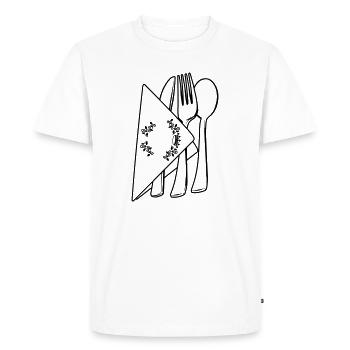 Cutlery in lux napkin - Men's Premium Organic T-Shirt - white - Front - Nico (187cm)