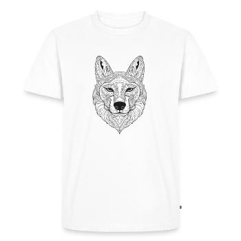 Dog Mandala Style Design - Men's Premium Organic T-Shirt - white - Front - Nico (187cm)