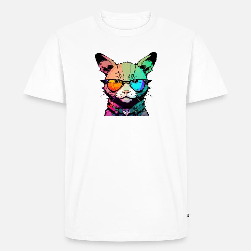 Chat de l’espace - T-shirt Premium bio Homme - blanc