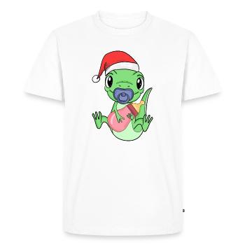 Lézard Bébé Noël - T-shirt Premium bio Homme - blanc - Devant - Nico (187cm)