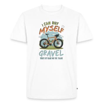 Bicycle Motivational Quote T-Shirt - Men's Premium Organic T-Shirt - white - Front - Nico (187cm)