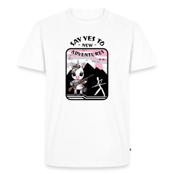 Licorne zèbre - T-shirt Premium bio Homme - blanc - Devant - Nico (187cm)