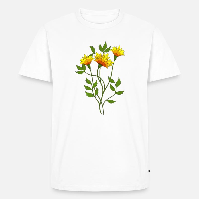 Blumen - Männer Premium Bio T-Shirt - Weiß