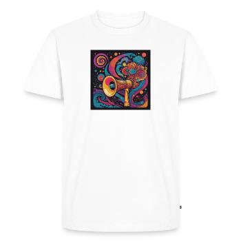 Psychedelic Exploration with Space Speaker - Men's Premium Organic T-Shirt - white - Front - Nico (187cm)
