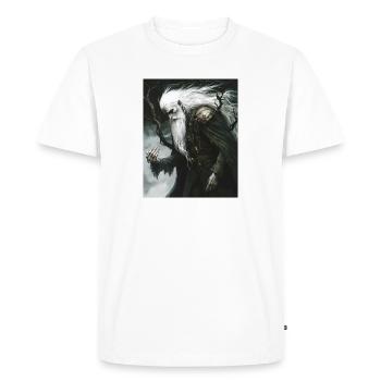 Mythical Wizard with White Hair - Men's Premium Organic T-Shirt - white - Front - Nico (187cm)