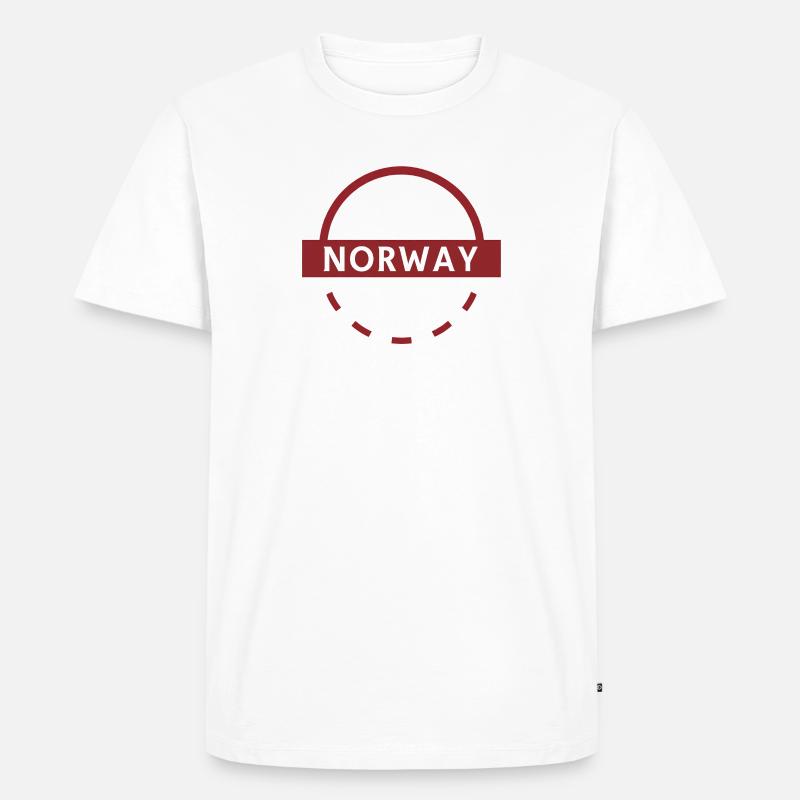 Norwegen Emblem Runder Ring - Männer Premium Bio T-Shirt - Weiß