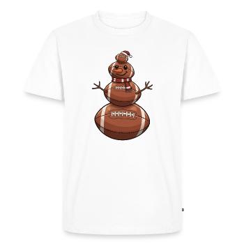 Football Cartoon Snowman - Men's Premium Organic T-Shirt - white - Front - Nico (187cm)