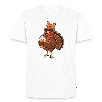 Turkey Coffee Lover Funny Thanksgiving Vibe - Men's Premium Organic T-Shirt - white - Front - Nico (187cm)
