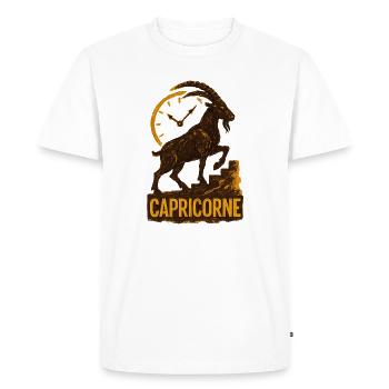 Signe astrologique du Capricorne - Astrologie - T-shirt Premium bio Homme - blanc - Devant - Nico (187cm)