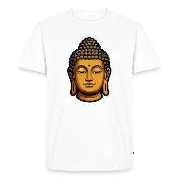 Aura de méditation du Bouddha d’or - T-shirt Premium bio Homme - blanc - Devant - Nico (187cm)