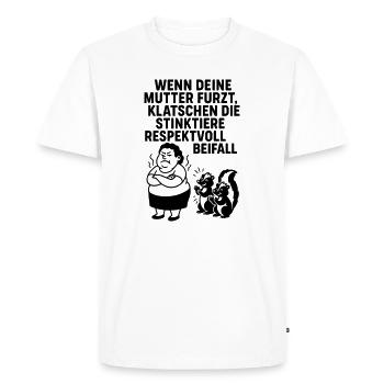 Ta blague de maman Moufette de pet - T-shirt Premium bio Homme - blanc - Devant - Nico (187cm)