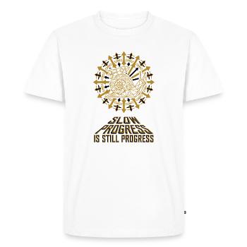 Slow Progress Rocket Snail - Men's Premium Organic T-Shirt - white - Front - Nico (187cm)