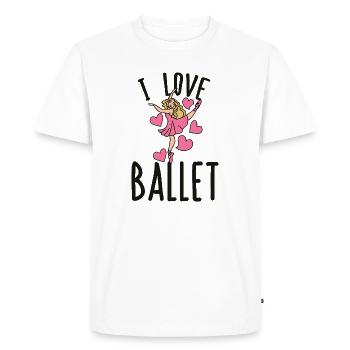 I Love Ballet Dancer Hearts - Men's Premium Organic T-Shirt - white - Front - Nico (187cm)