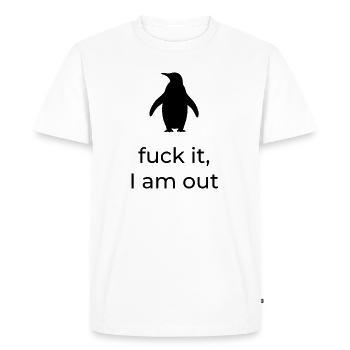 Merde, je me retire - Pingouin nihiliste viral - T-shirt Premium bio Homme - blanc - Devant - Nico (187cm)
