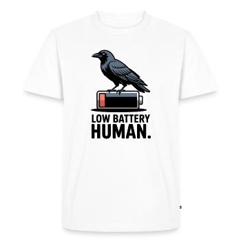 Raven Over Low Battery - Men's Premium Organic T-Shirt - white - Front - Nico (187cm)