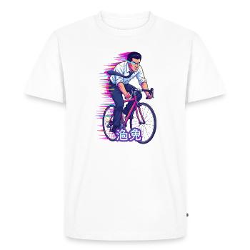 Cadre Neon Sprint à vélo - T-shirt Premium bio Homme - blanc - Devant - Nico (187cm)