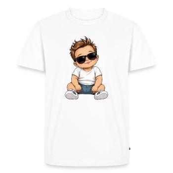 Bébé avec des lunettes de soleil - T-shirt Premium bio Homme - blanc - Devant - Nico (187cm)